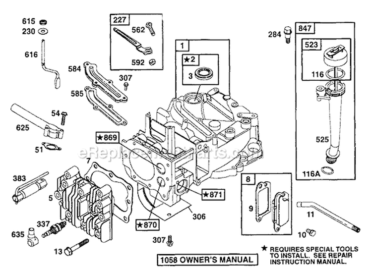 Page D Diagram and Parts List for 1053-0  Briggs and Stratton Pressure Washer